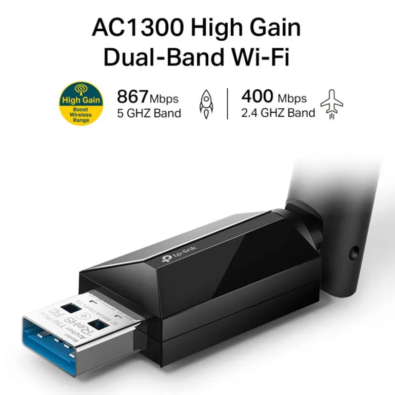 Adaptador Wifi TP-Link Archer T3U Plus AC1300 Dual Band