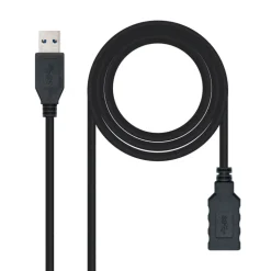 Alargador Nanocable USB 3.0 A-M a M-H 2.0m Negro