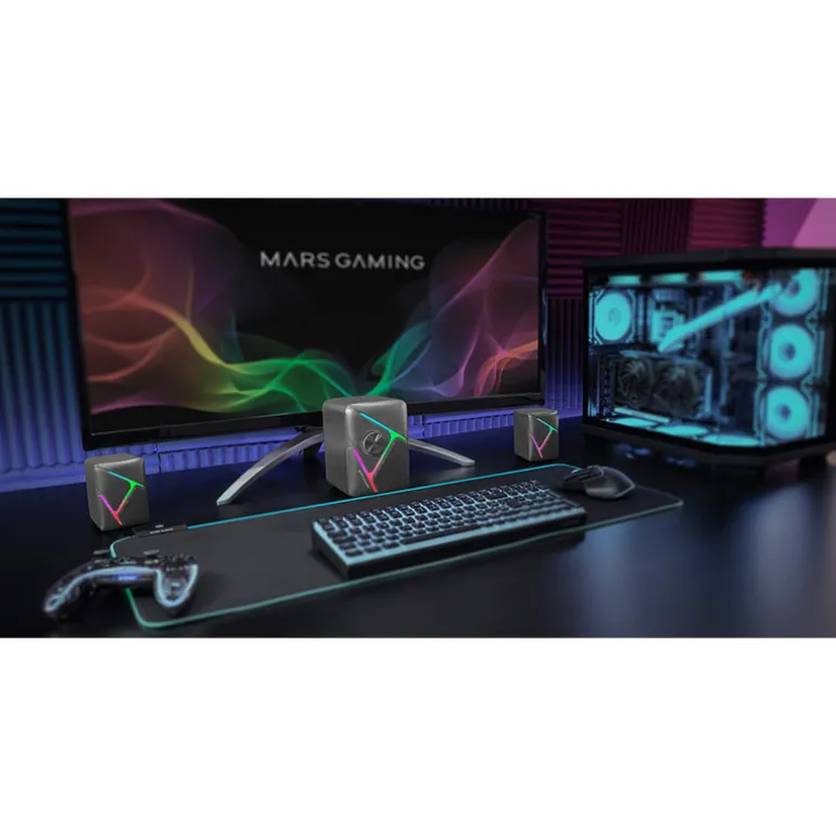 Altavoces Mars Gaming MS-H21 RGB Bluetooth 35W Negro