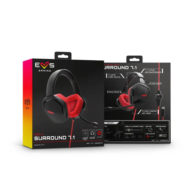 Auriculares Energy Sistem ESG 4 Surround 7.1 Rojo