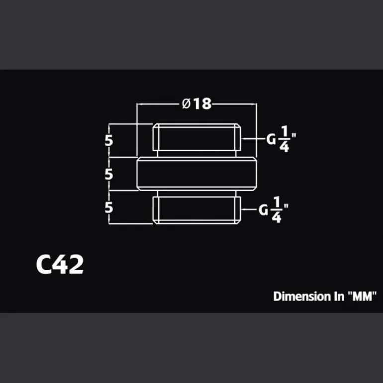 Bitspower G1/4" Plata Mini Dual G1/4" - Adaptador