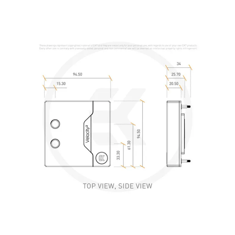Bloque CPU EKWB EK-Quantum Velocity2 DRGB Nickel