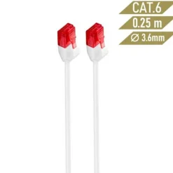 Cable Ewent Latiguillo RJ45 Cat.6 UTP Slim 0.5m Blanco