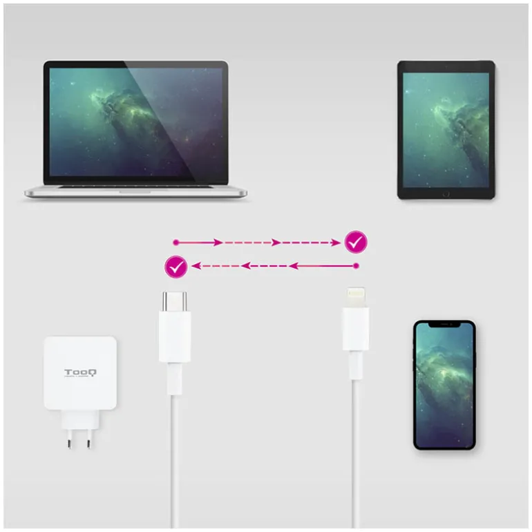 Cable Nanocable Lightning-M a USB-C 2.0m