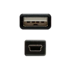 Cable Nano Cable USB 2.0 AM Mini-BM 0.5 Negro