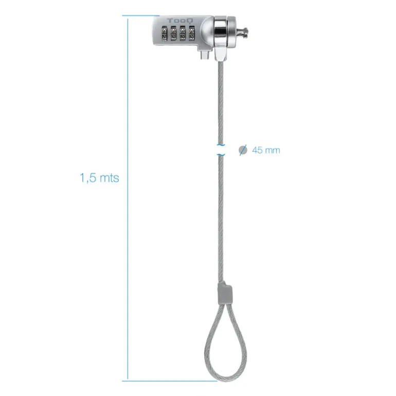 Cable Seguridad TooQ Candado Combinación Protección Portátil
