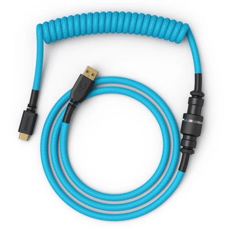 Cable Teclado Glorious PC Gaming Race Cable Espiral Azul Eléctrico