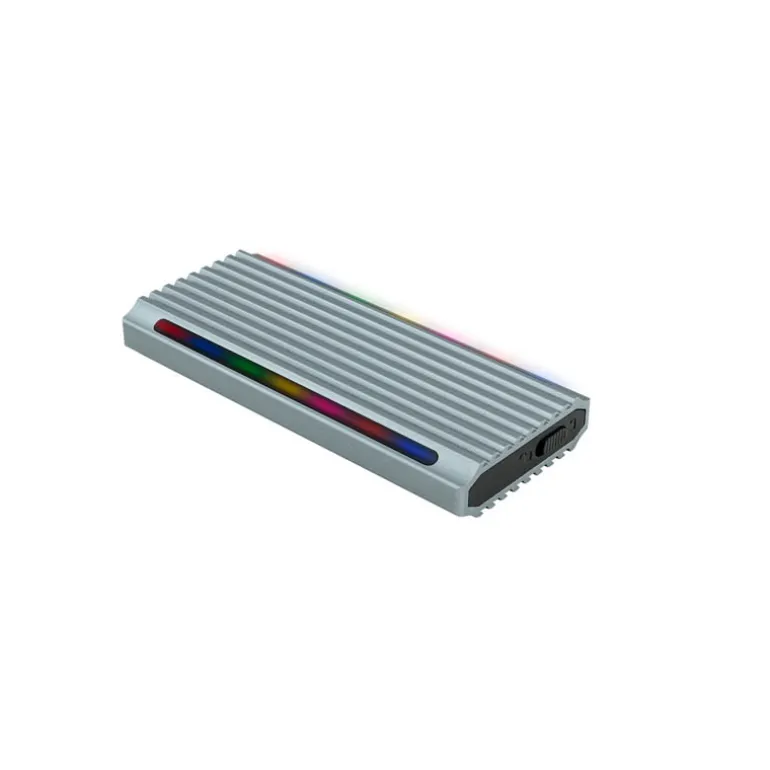 Caja Externa TooQ Shinobi RGB Para SSD M.2 Gris