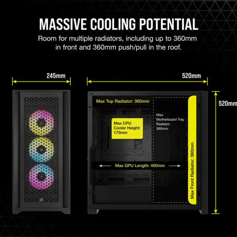 Caja/Torre Corsair iCue 5000D RGB Airflow Blanco