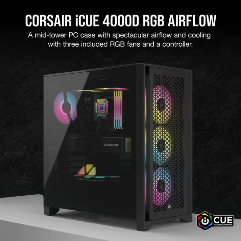 Caja/Torre Corsair iCue 4000D RGB Airflow Blanco