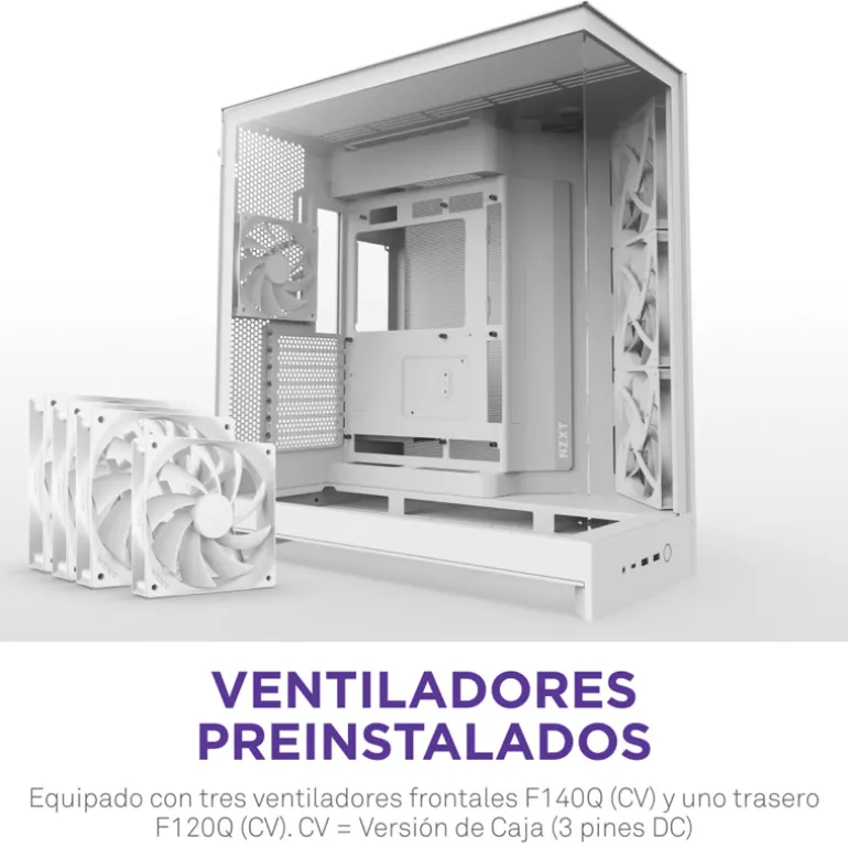 Caja/Torre NZXT H9 Flow (2025) Blanco