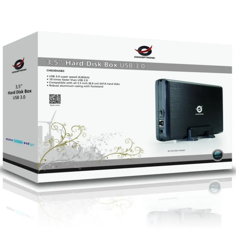 Carcasa Conceptronic Grab´n´Go 3.5" Sata - USB 3.0 - Negro