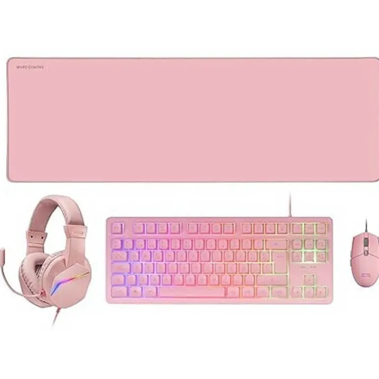 Combo Mars Gaming 4EN1 MCP-RGB3 Rosa
