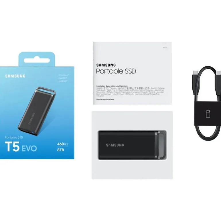 Disco Duro Externo Samsung T5 EVO SSD 2TB USB 3.2 Negro