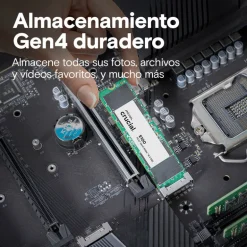 Disco Duro M.2 Crucial E100 1TB PCIe Gen4 x4 NVMe SSD Tray