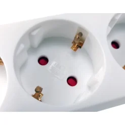 Equip Base Múltiple 3 Salidas 1.5m Botón Encendido Blanco - Regleta