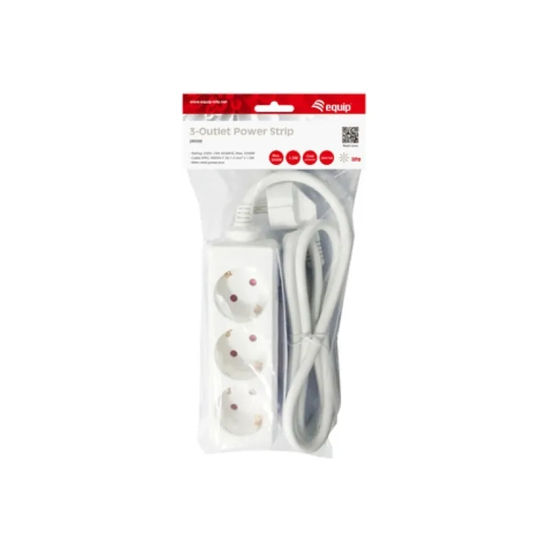 Equip Base Múltiple 3 Salidas 1.5m Blanco - Regleta