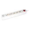 Equip Base Múltiple 5 Salidas 1.8m Botón Encendido Blanco - Regleta