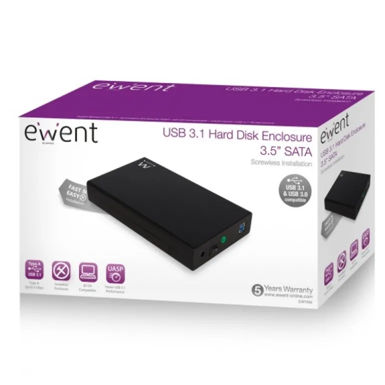 Ewent EW7056 3.5" SATA a USB 3.0 - Caja Externa