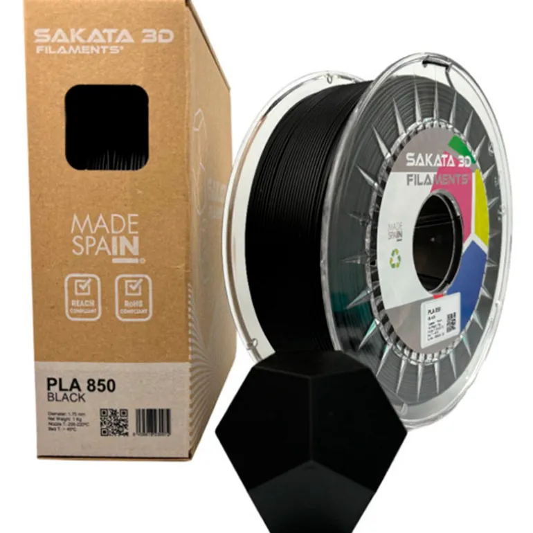 Filamento Sakata 3D PLA 850 2.85mm 1Kg Negro