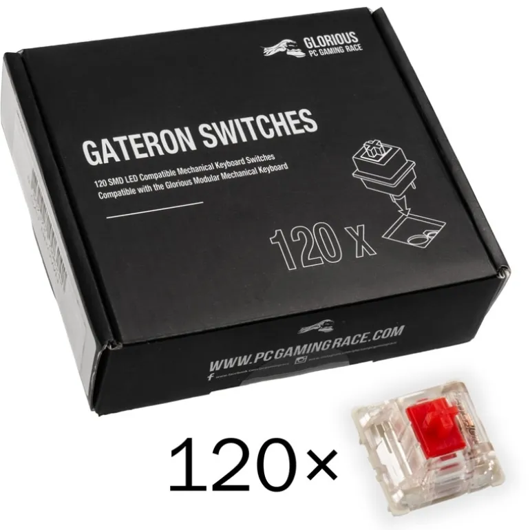 Interruptores Teclado Glorious PC Gaming Race Gateron Red Switches (120 Piezas)