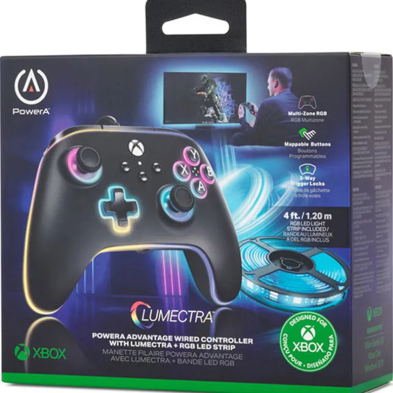 Mando PowerA Lumectra Avanzado Wired + Tira De Led RGB Para Xbox Series X/S