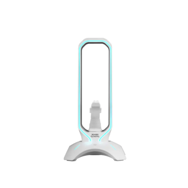 Mars Gaming MHHPRO Para Ratón + HUB 2x USB 3.0 Blanco - Soporte Auriculares + Bungee