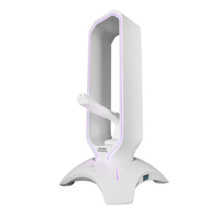 Mars Gaming MHHPRO Para Ratón + HUB 2x USB 3.0 Blanco - Soporte Auriculares + Bungee