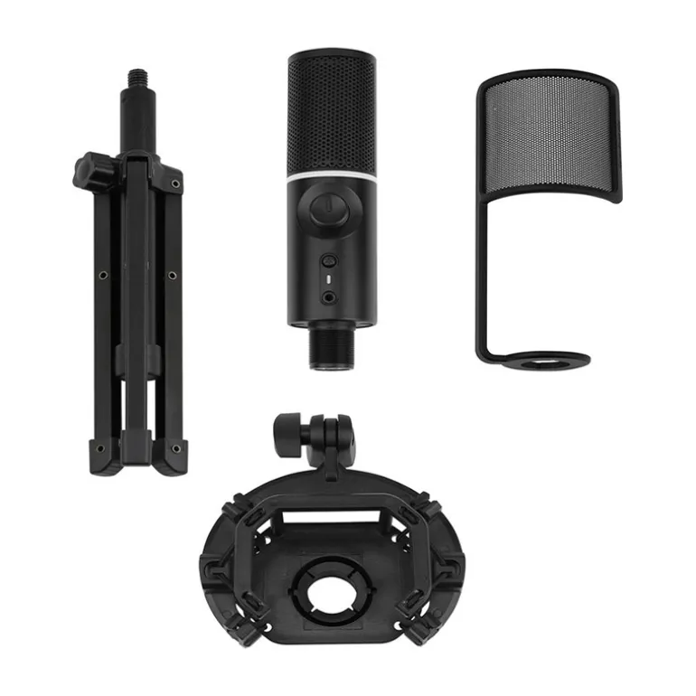 Micrófono Streamplify MIC RGB Tripod - Negro