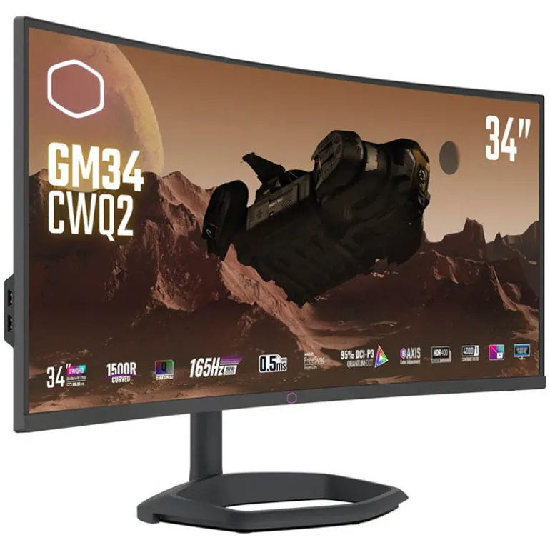 Monitor Cooler Master GM34-CWQ2 34" WQHD VA 180Hz 0.5ms HDR400 FreeSync Curvo