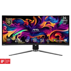 Monitor MSI MAG 341CQP QD-OLED 34" UWQHD 175Hz 0.03ms HDR Curvo