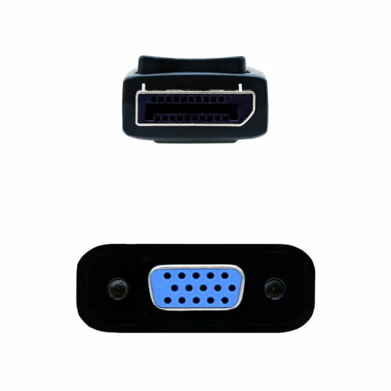 Nano Cable Conversor Displayport a SVGA Displayport /M-SVGA/H Negro 15 cm - Adaptador Displayport