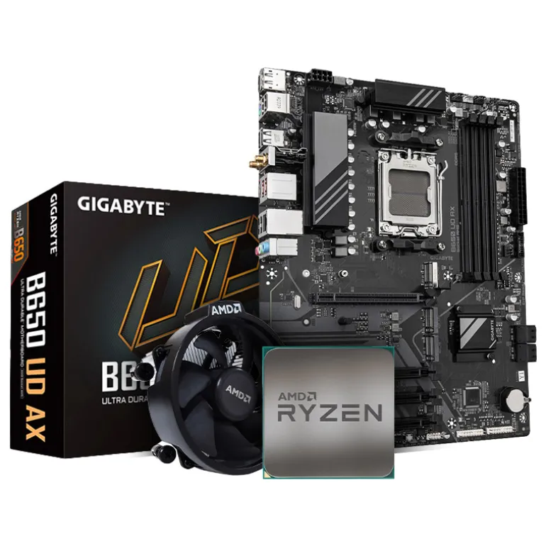 Pack AMD Ryzen 5 7600 5.1GHz MPK + Gigabyte B650 UD AX