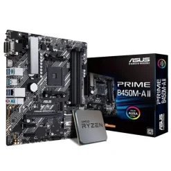 Pack  AMD Ryzen 5 5500GT 4.4GHz Tray  + Asus Prime A520M-K