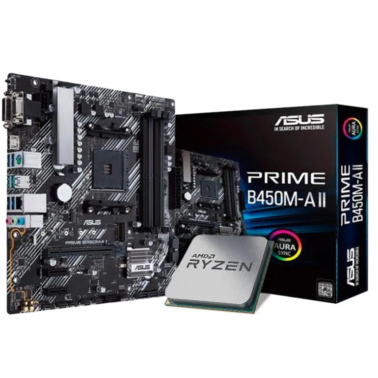 Pack AMD Ryzen 7 5700X3D 4.1GHz + Asus Prime B450M-A II