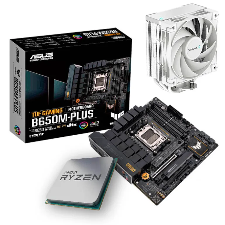 Pack Asus TUF Gaming B650M-PLUS + AMD Ryzen 5 7600 + DeepCool AK400 Blanco