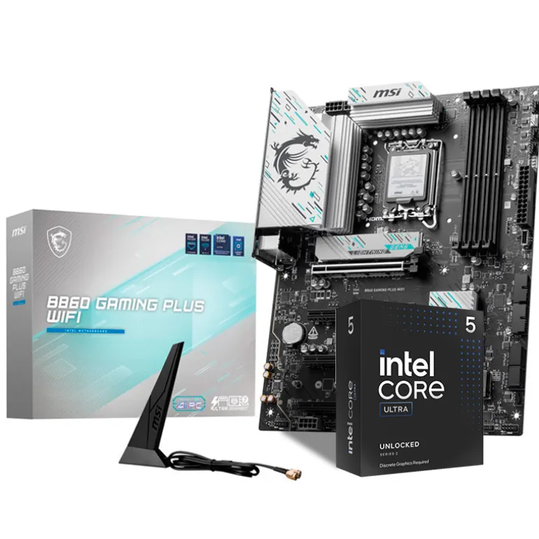 Pack MSI B860 GAMING PLUS WIFI + Intel Core Ultra 5 245KF 5.2GHz Boxed