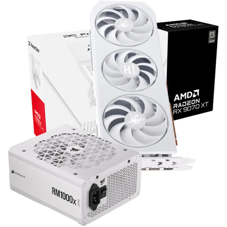 Pack Powercolor Hellhound Spectral AMD Radeon RX 9070 XT 16GB+Corsair RM1000X 80 1000W ATX 3.0 Modular