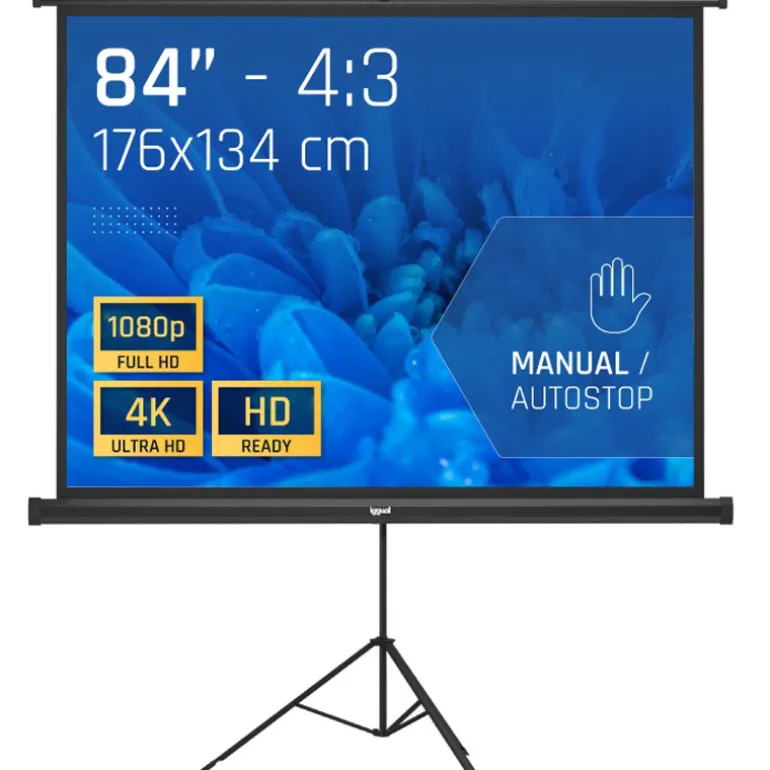 Pantalla Proyección iggual PSITS176 84" 176x134cm Con Trípode+Bolsa