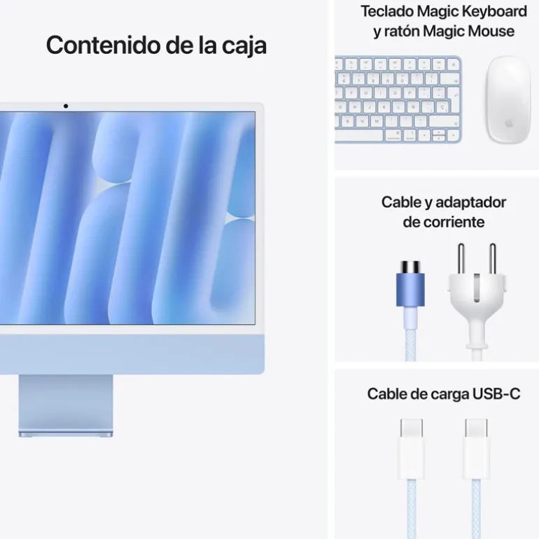 PC Todo En Uno Apple iMac M4 8c 16GB 256GB 24" macOS Azul
