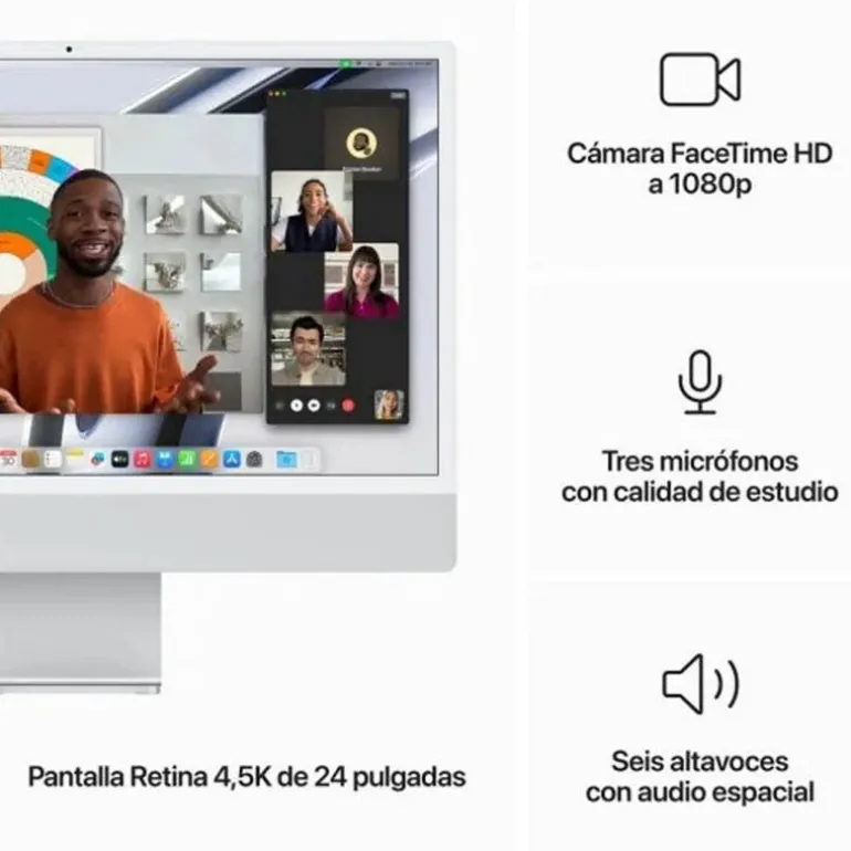 PC Todo En Uno Apple iMac M3 8GB 256GB 24"macOS Azul