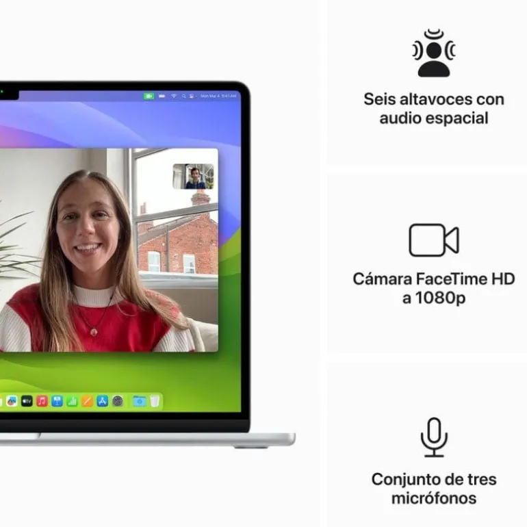 Portátil Apple MacBook Air 15 M3 8GB 256GB 15" macOS Plata