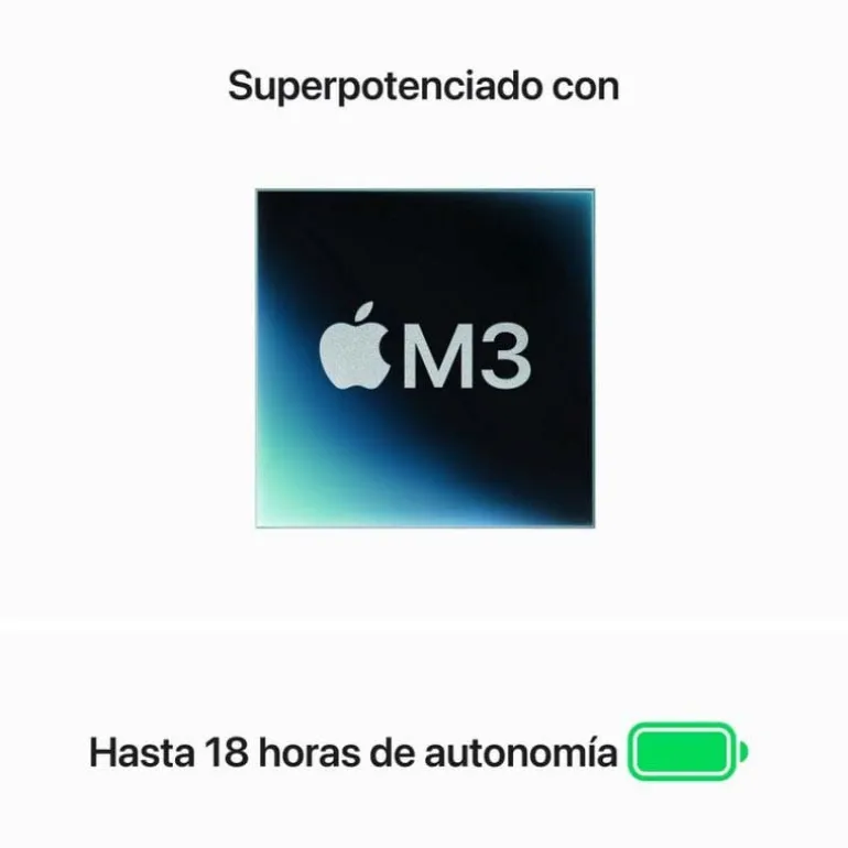 Portátil Apple MacBook Air 13 M3 8GB 256GB 13" macOS Gris Espacial