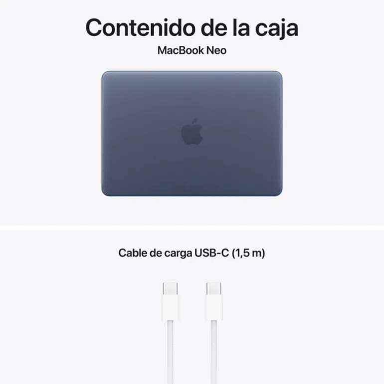 Portátil Apple MacBook Neo 2026 A18 Pro 8GB 256GB 13" Índigo