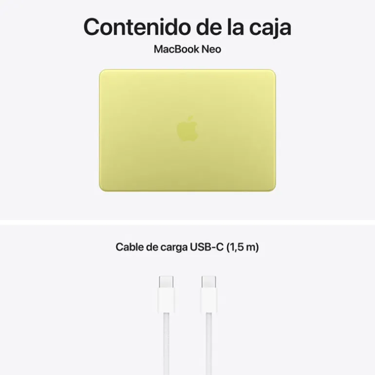 Portátil Apple MacBook Neo 2026 A18 Pro 8GB 256GB 13" Cítrico