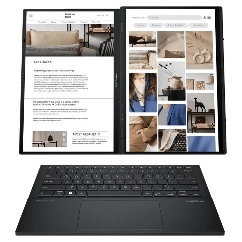 Portátil Asus ZenBook Duo OLED UX8406MA-PZ255W U9-185H 32GB 1TB 14" W11H