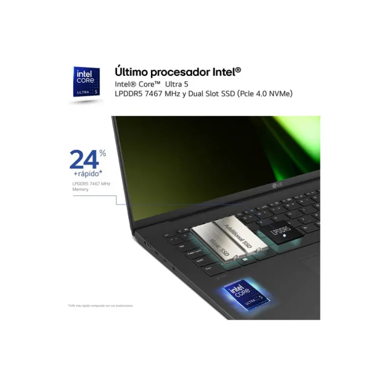 Portátil LG Gram 16ZD90S U7-155H 16GB 512GB 16" FreeDOS