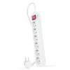 Regleta Nanocable Interruptor 6 Tomas 1.4m Blanco