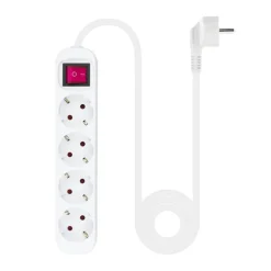 Regleta Nanocable Interruptor 4 Tomas 1.4m Blanco