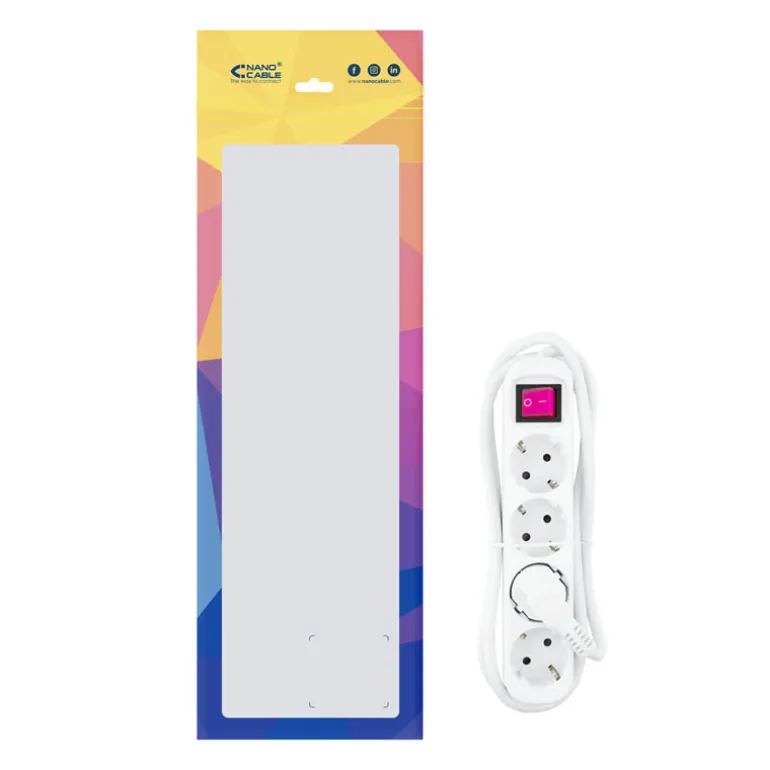 Regleta Nanocable Interruptor 4 Tomas 1.4m Blanco